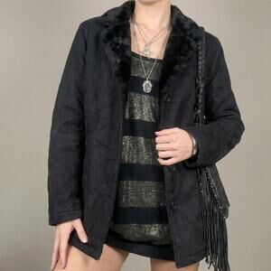 Brown Faux Fur Jacket Rockstar Girlfriend Model Off Duty